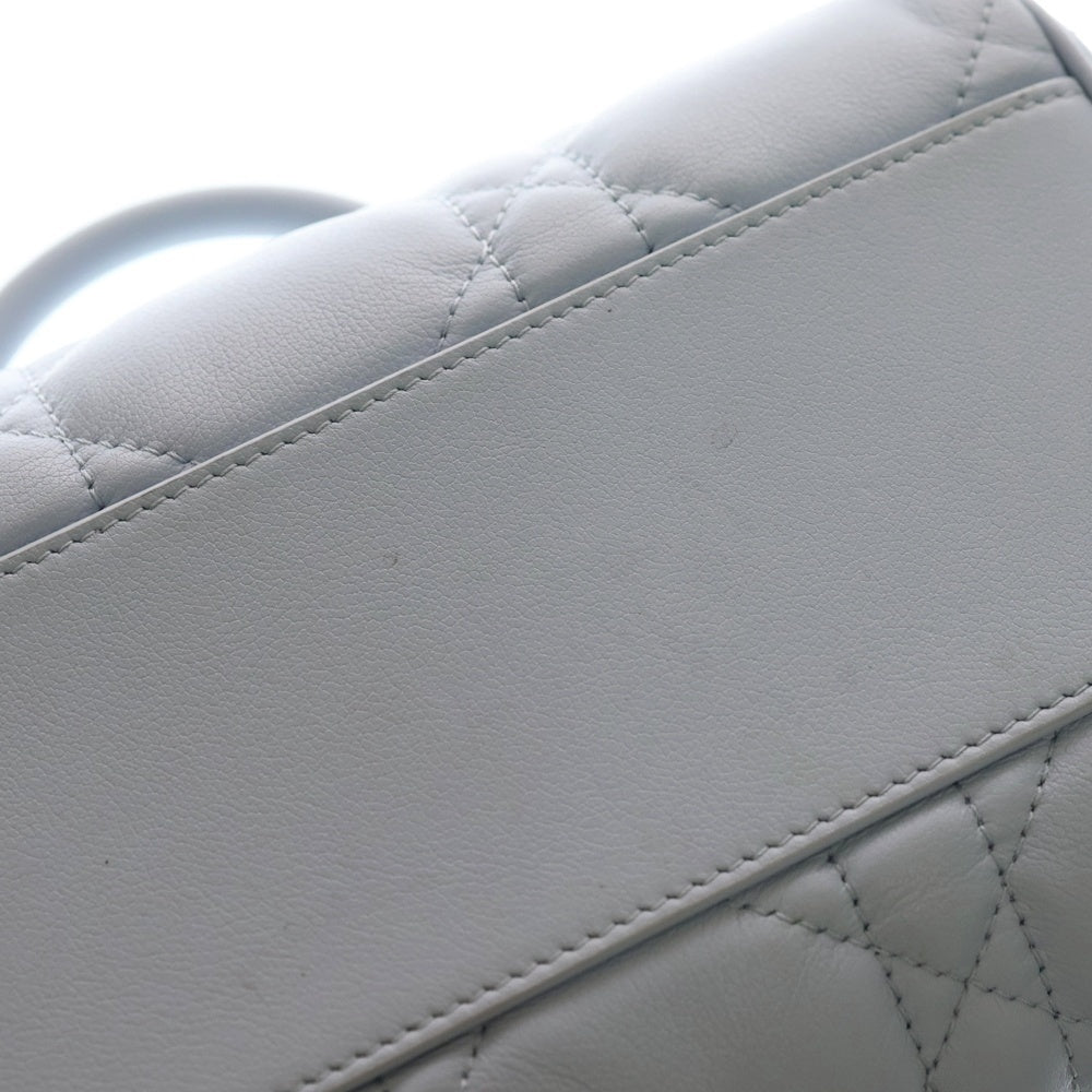 Christian Dior(クリスチャンディオール) カナージュ グルーヴ20 ハンドバッグ ブルー レザー ショルダーバッグ レディース