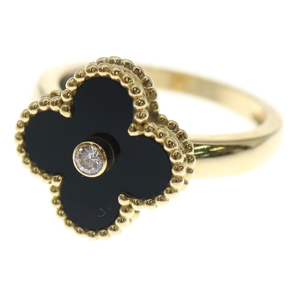 Van Cleef & Arpels(ヴァンクリーフアンドアーペル) ヴィンテージアルハンブラ オニキス 1PD リング Au750 K18 YG イエローゴールド VCARA41056