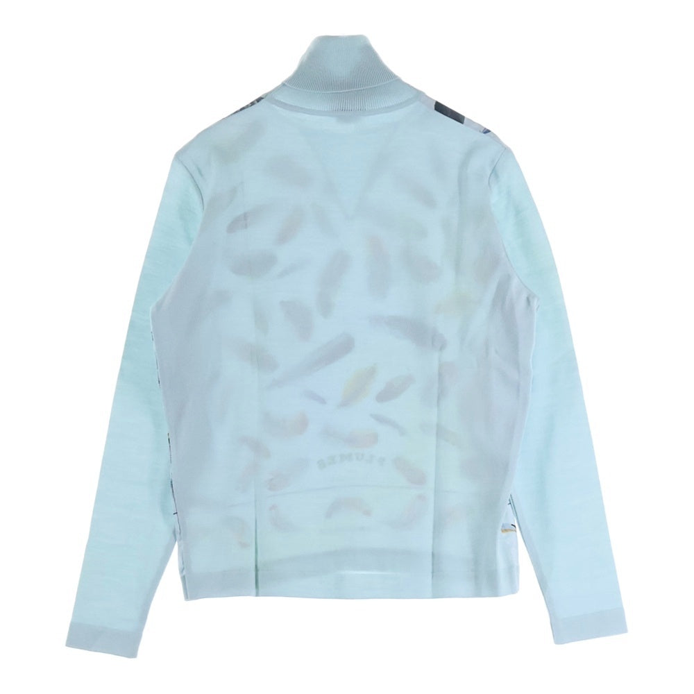 HERMES(エルメス) ツイルレーヌ PLUMES タートルネック ライトブルー 36 レディース