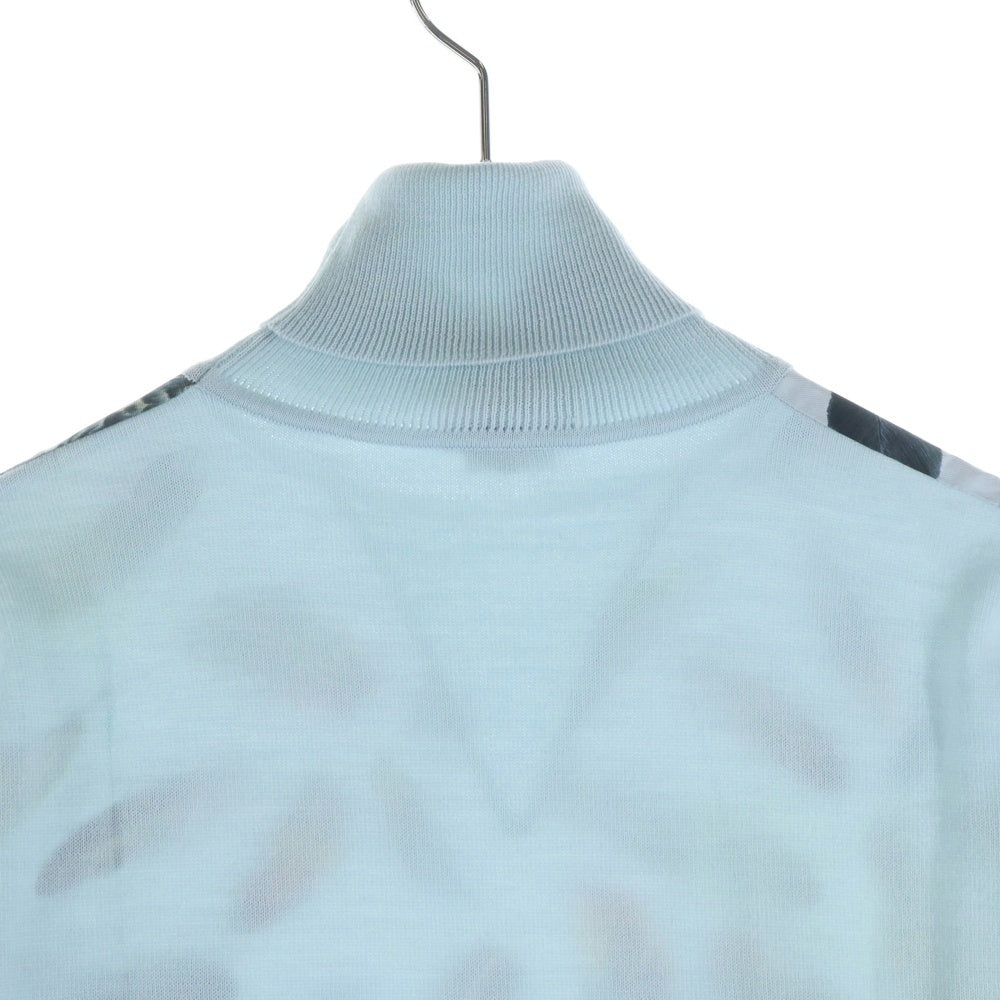 HERMES(エルメス) ツイルレーヌ PLUMES タートルネック ライトブルー 36 レディース