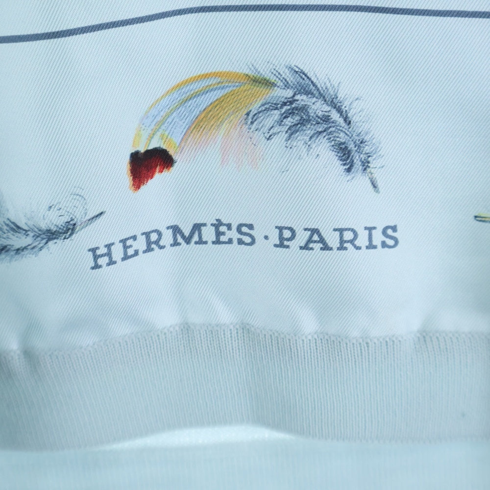 HERMES(エルメス) ツイルレーヌ PLUMES タートルネック ライトブルー 36 レディース