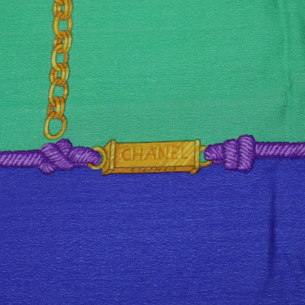 CHANEL(シャネル) チェーンモチーフ スカーフ ブルー×グリーン レディース