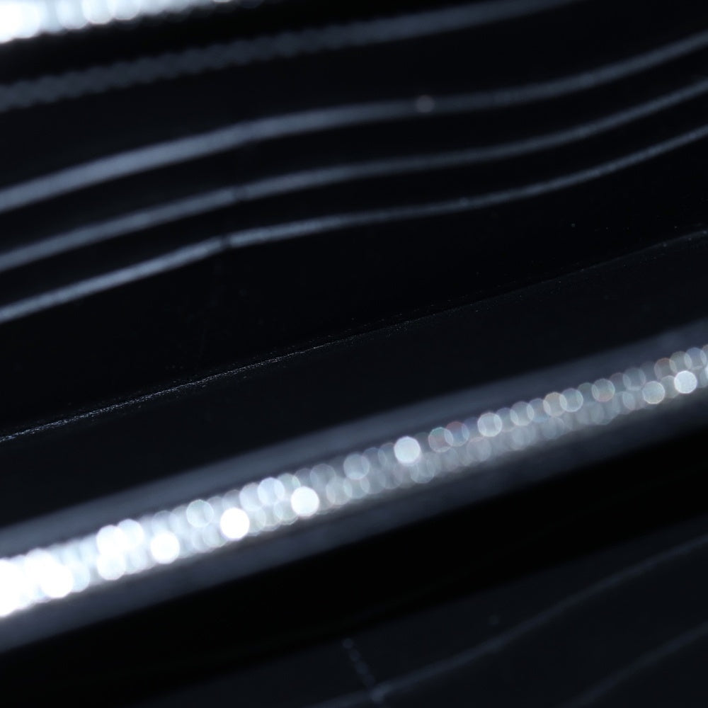 Berluti(ベルルッティ) カリグラフィ オーガナイザー ラウンドダブルファスナー ロングウォレット 財布 ブラック レザー シルバー金具