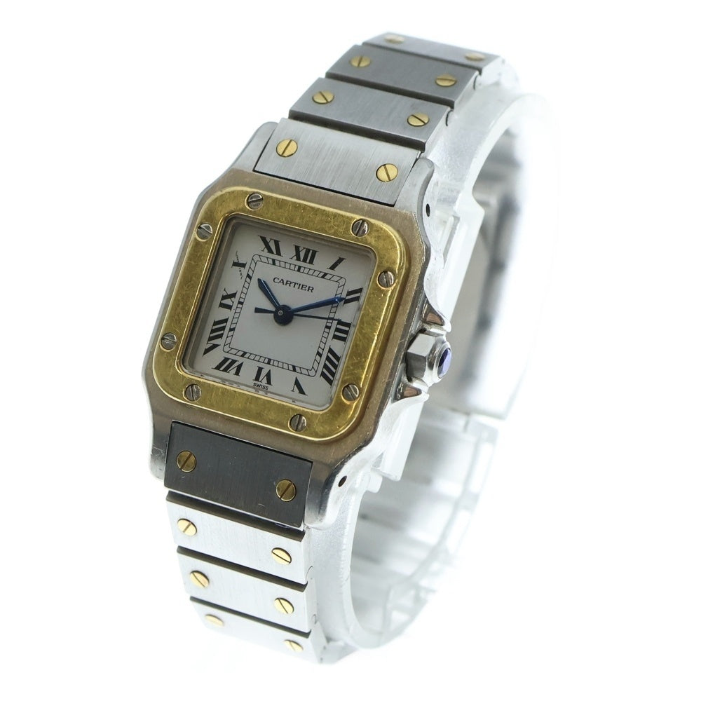 Cartier(カルティエ) サントス ガルべ SM 白文字盤 ステンレス イエローゴールド 自動巻き SSxYG/AT 腕時計 レディース