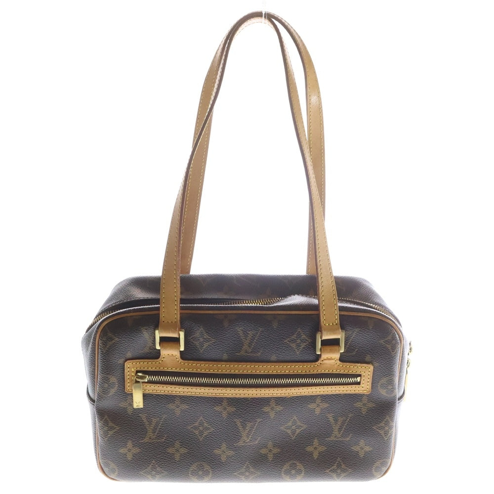 LOUIS VUITTON(ルイヴィトン) モノグラム シテMM ハンドバッグ ブラウン レザー×PVC M51182 ゴールド金具 レディース