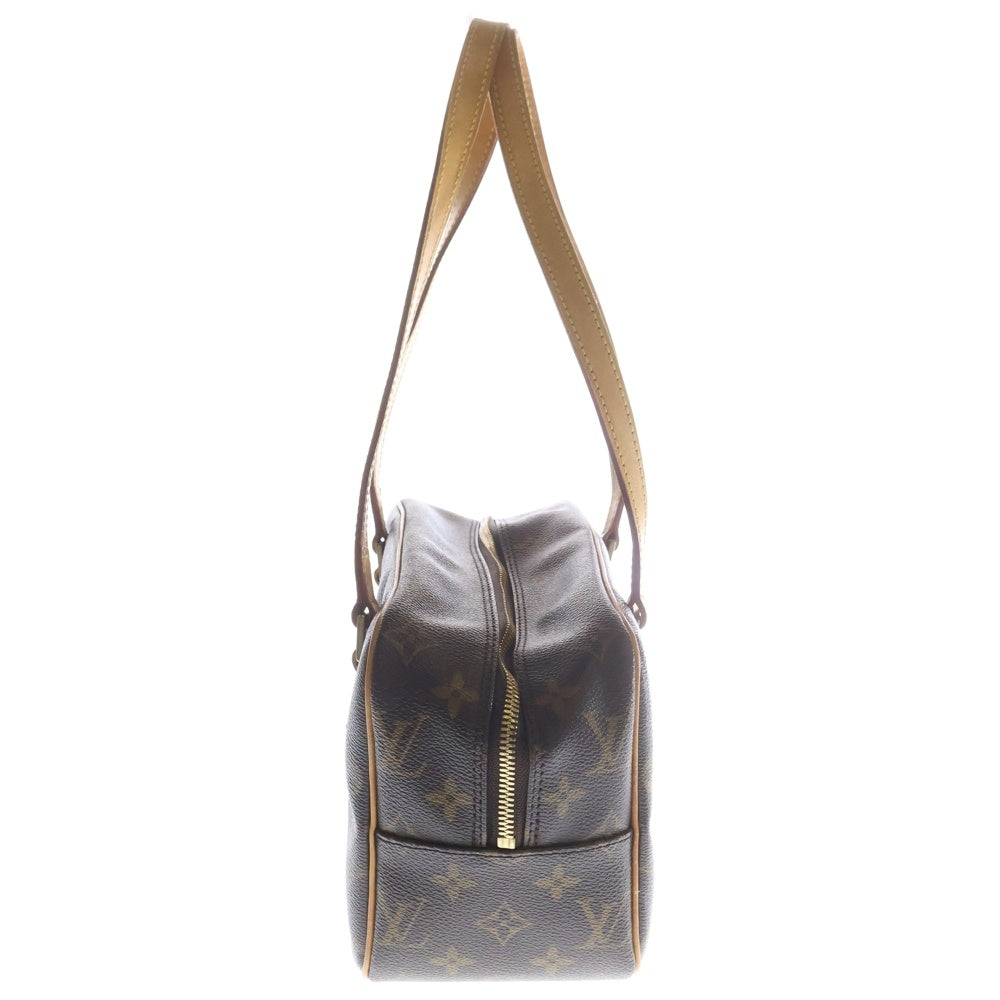 LOUIS VUITTON(ルイヴィトン) モノグラム シテMM ハンドバッグ ブラウン レザー×PVC M51182 ゴールド金具 レディース
