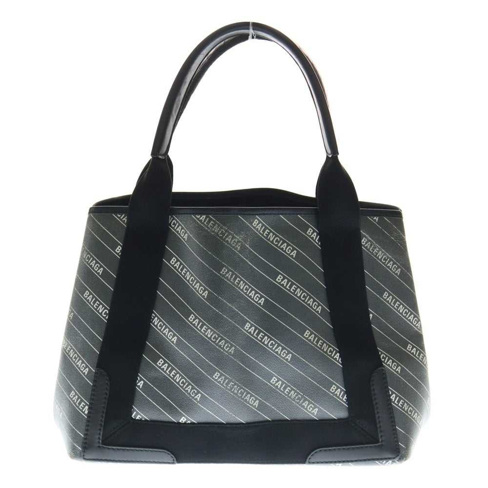 BALENCIAGA(バレンシアガ) ネイビーカバス S トートバッグ ハンドバッグ ブラック キャンバス×レザー