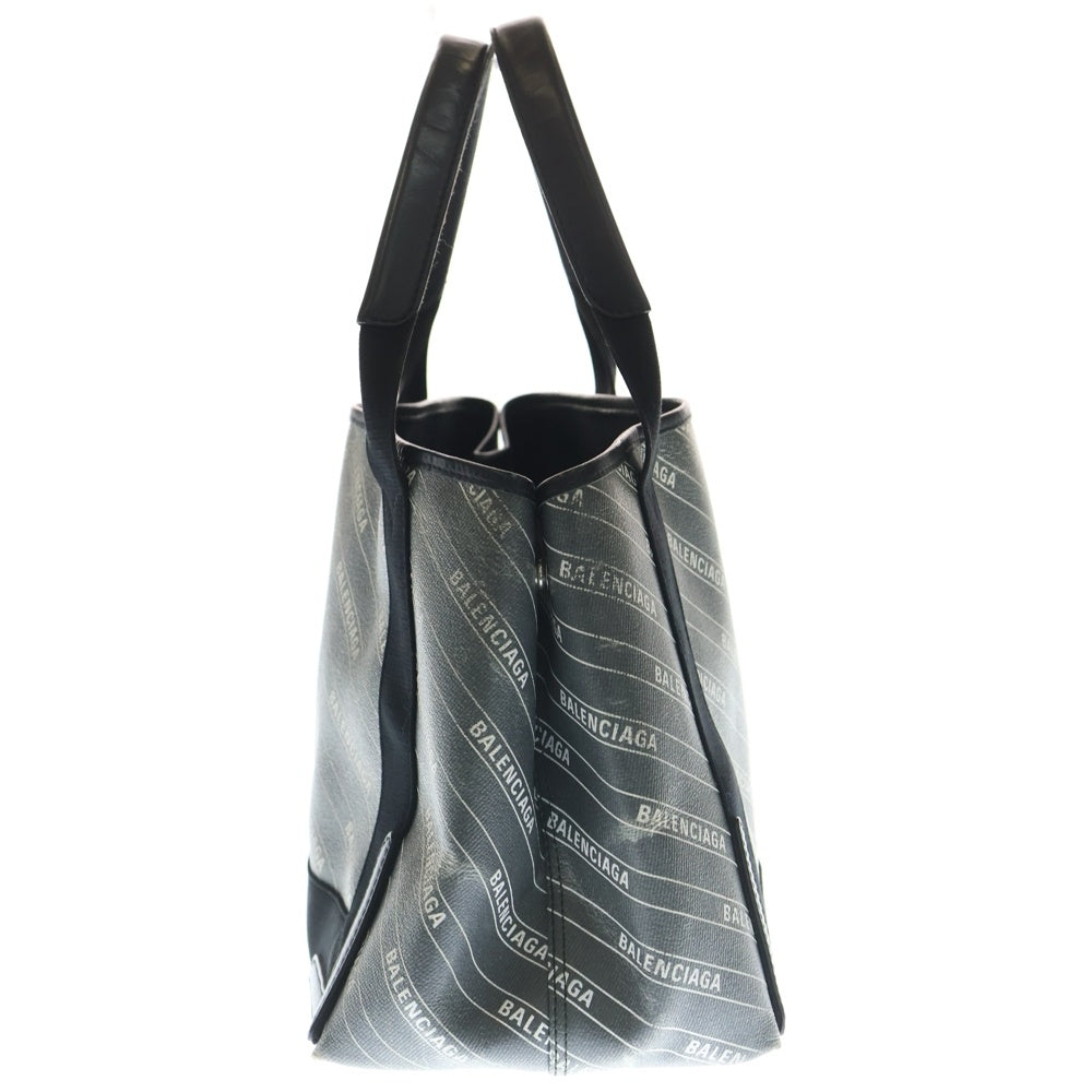 BALENCIAGA(バレンシアガ) ネイビーカバス S トートバッグ ハンドバッグ ブラック キャンバス×レザー