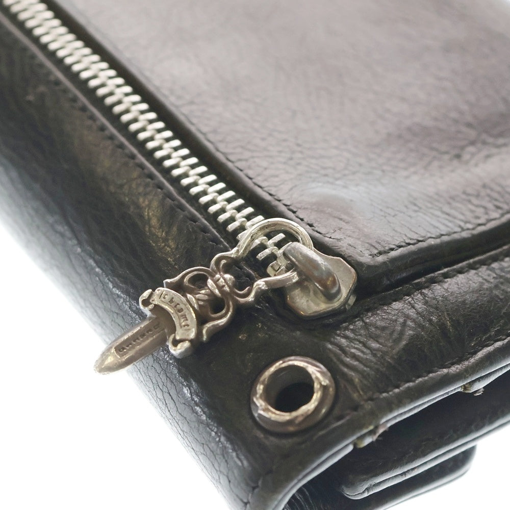 CHROME HEARTS(クロムハーツ) WAVE ウェーブ レザーウォレット 財布 ブラックBCA37