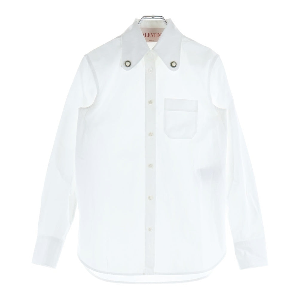 VALENTINO(ヴァレンティノ) エンベリッシュド コットン ポプリン シャツ ホワイト 6B3AB7805A6 レディース