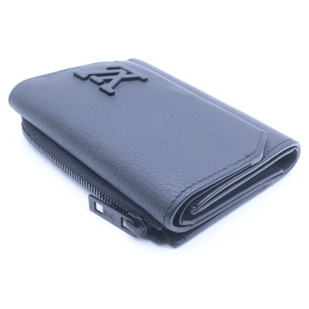 LOUIS VUITTON(ルイヴィトン) LVアエログラム ポルトフォイユ・パイロット コンパクトウォレット 三つ折り財布 ブラック ノワール イニシャル レザー M81740 レディース