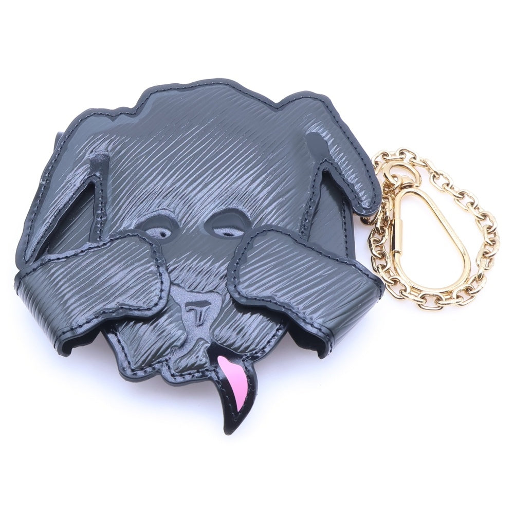 LOUIS VUITTON(ルイヴィトン) エピ キャットグラム 二つ折り財布 バッグチャーム キーホルダー ブラック レザー M63897 ゴールド金具 レディース