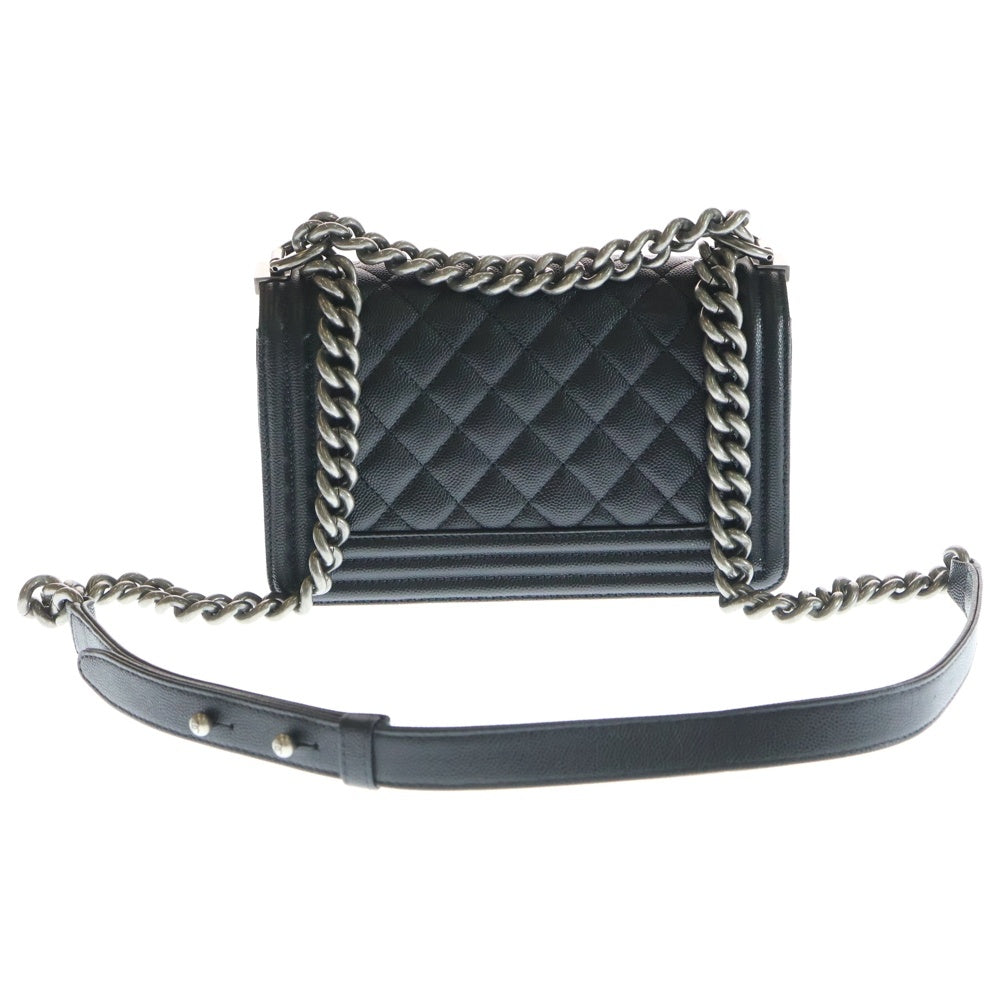 CHANEL(シャネル) ボーイシャネル 20 ブラック キャビアスキン ショルダーバッグ ガンメタリック A67085 レディース