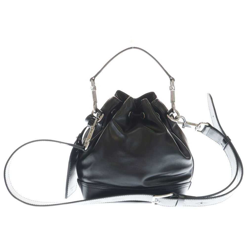 LOUIS VUITTON(ルイヴィトン) LV NIGHT ノエ カーゴ ショルダーバッグ 巾着バッグ ブラック カーフスキン M13985 シルバー金具 レディース