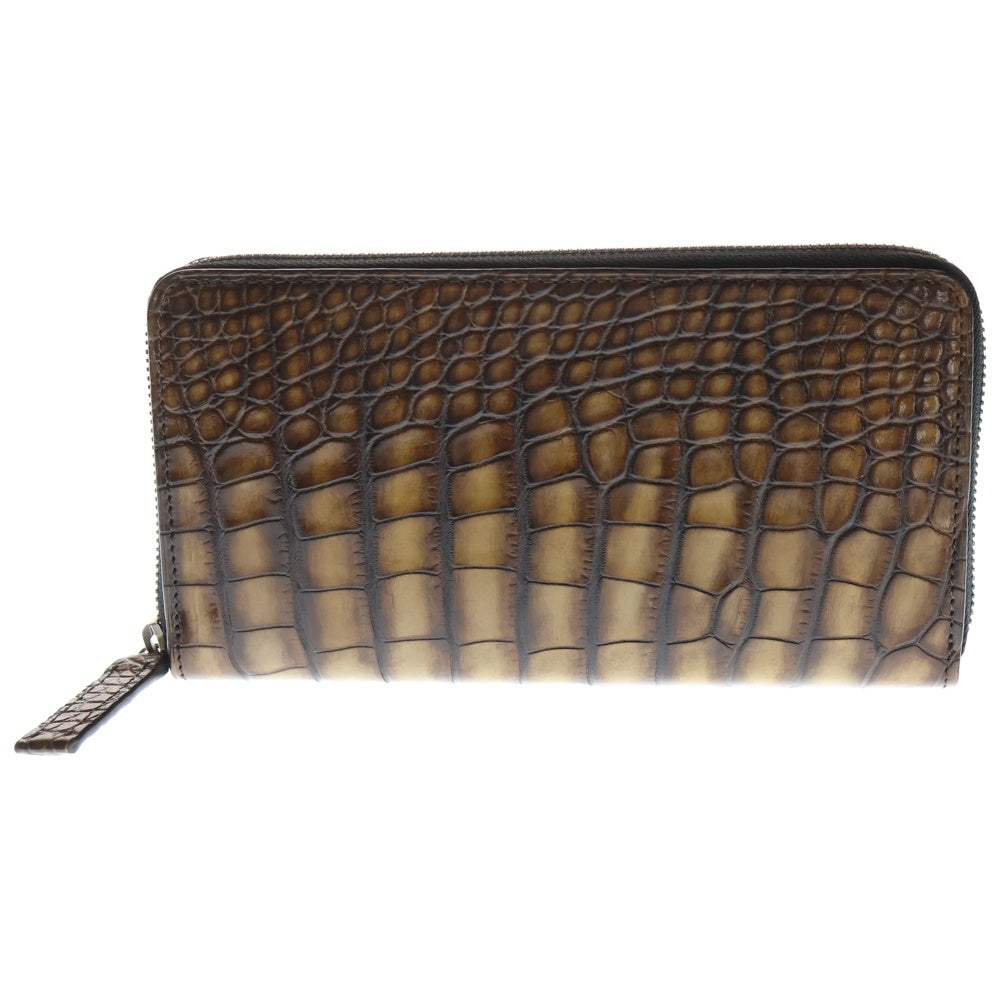 Berluti(ベルルッティ) ラウンドウォレット 長財布 クロコレザー ブラウン