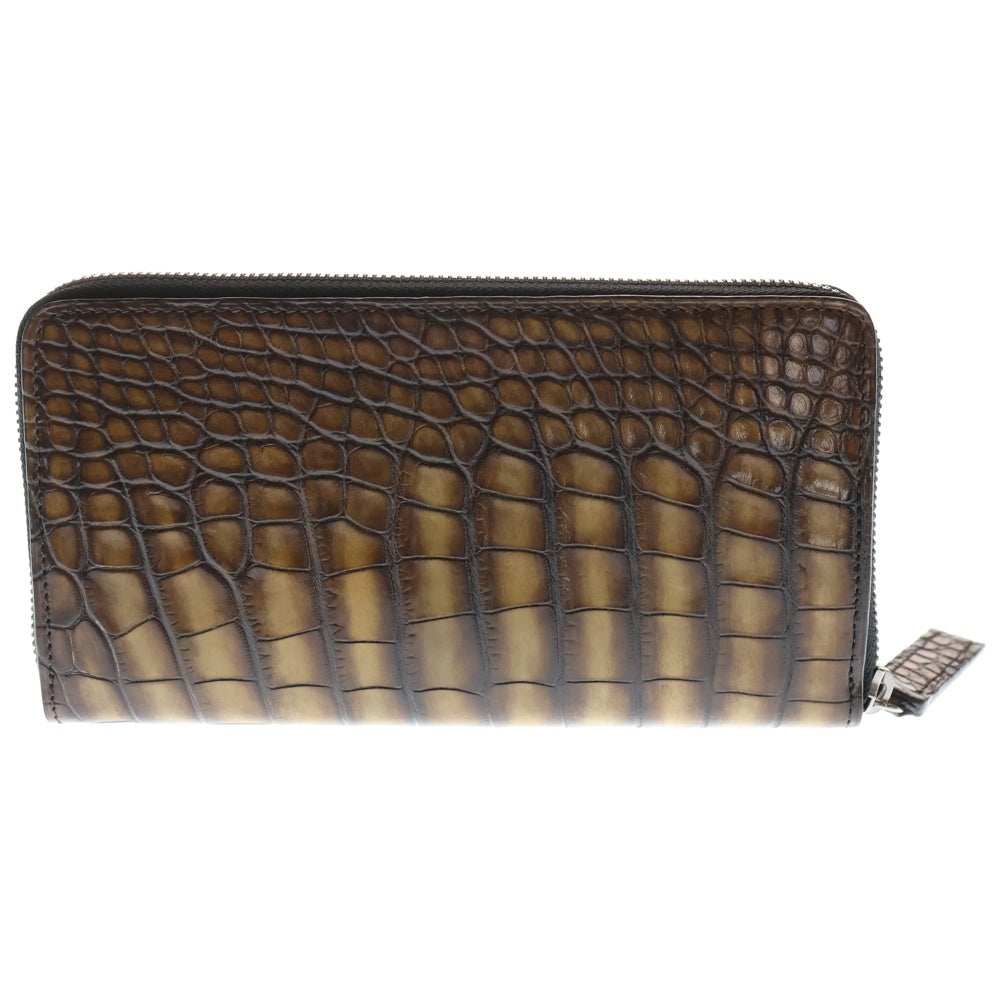 Berluti(ベルルッティ) ラウンドウォレット 長財布 クロコレザー ブラウン