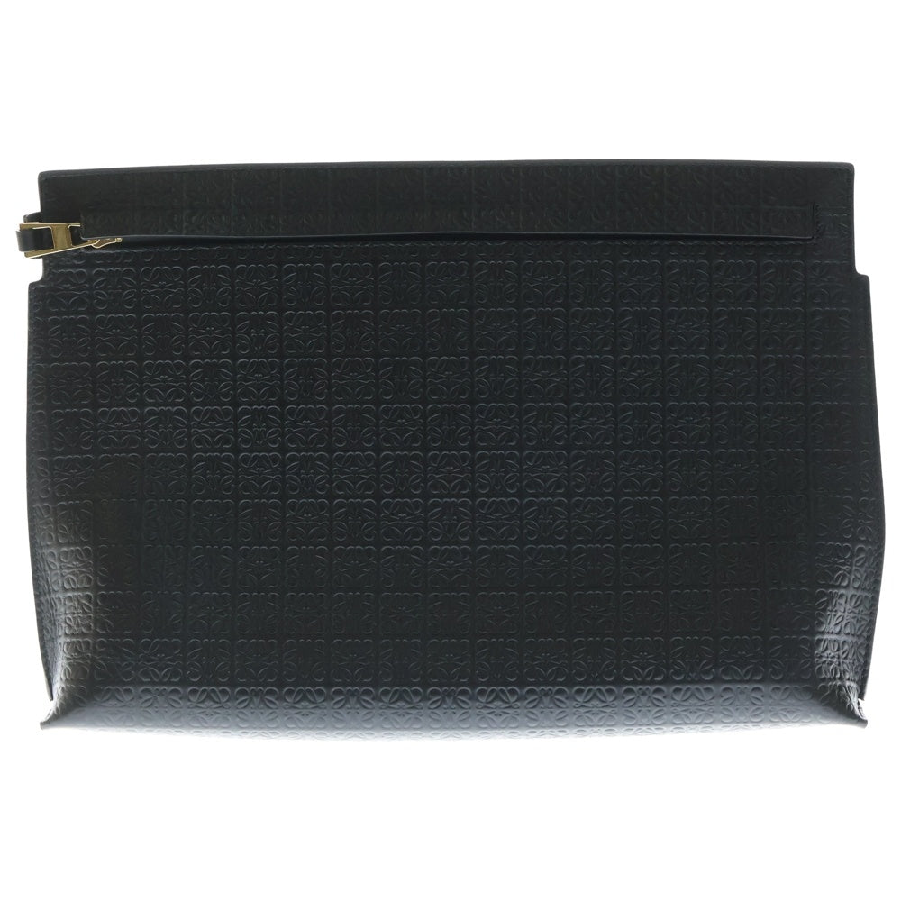 LOEWE(ロエベ) リピートT クラッチバッグ セカンドバッグ ポーチ ケース ブラック レザー ゴールド金具 レディース