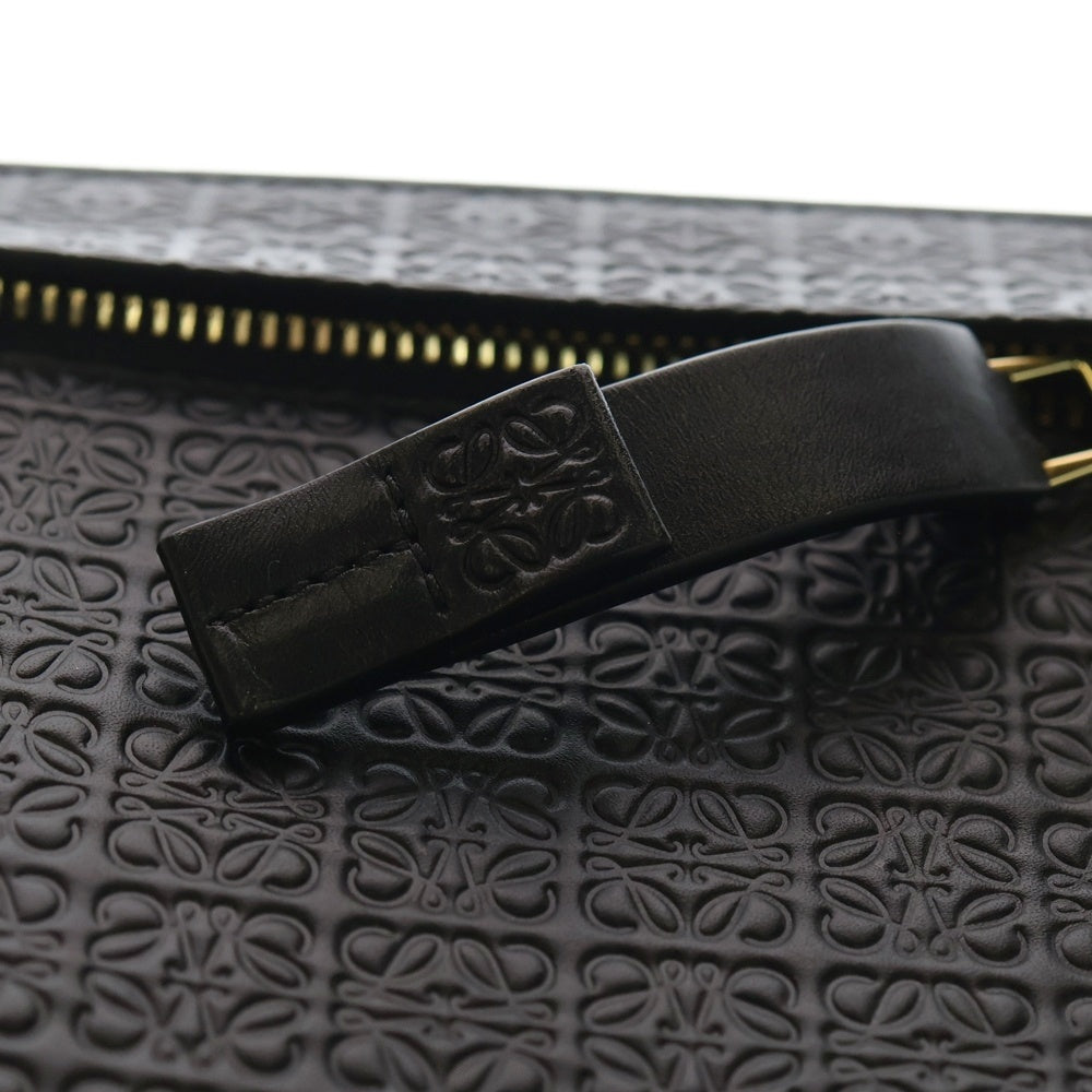 LOEWE(ロエベ) リピートT クラッチバッグ セカンドバッグ ポーチ ケース ブラック レザー ゴールド金具 レディース