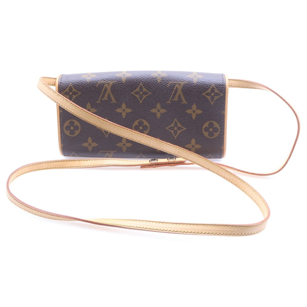 LOUIS VUITTON(ルイヴィトン) モノグラム ポシェットツインPM ショルダーバッグ ミニバッグ ショルダーポシェット PVC×レザー M51854 ゴールド金具 レディース