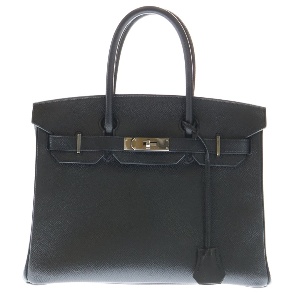 HERMES(エルメス) バーキン30 ブラック エプソン ハンドバッグ シルバー金具 X刻印 レディース