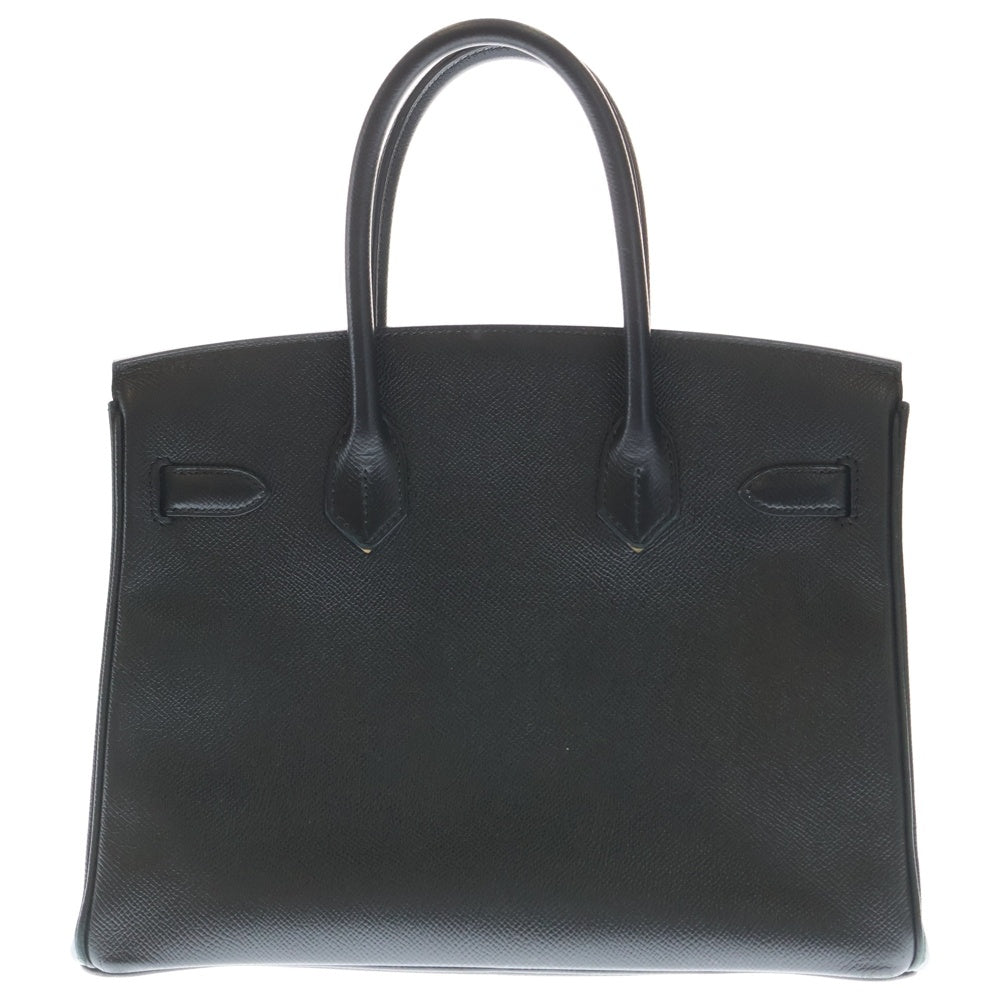 HERMES(エルメス) バーキン30 ブラック エプソン ハンドバッグ シルバー金具 X刻印 レディース