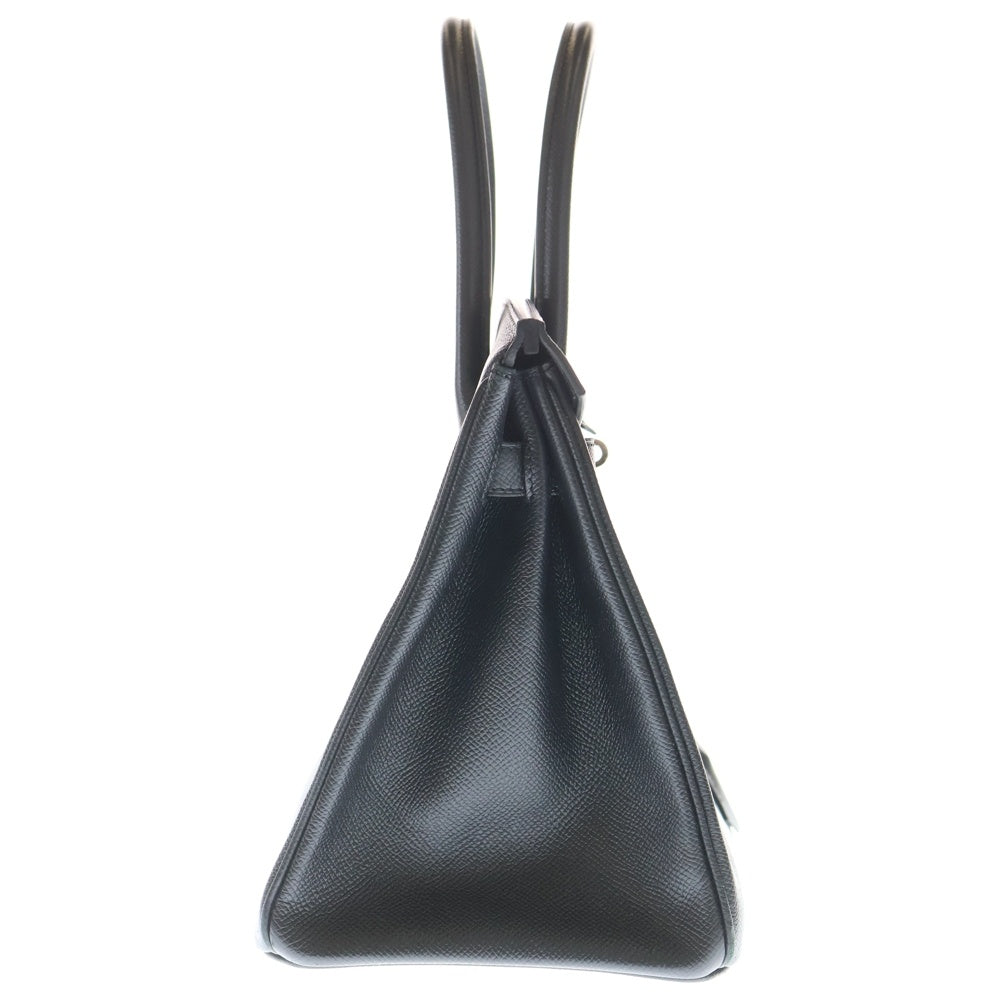 HERMES(エルメス) バーキン30 ブラック エプソン ハンドバッグ シルバー金具 X刻印 レディース