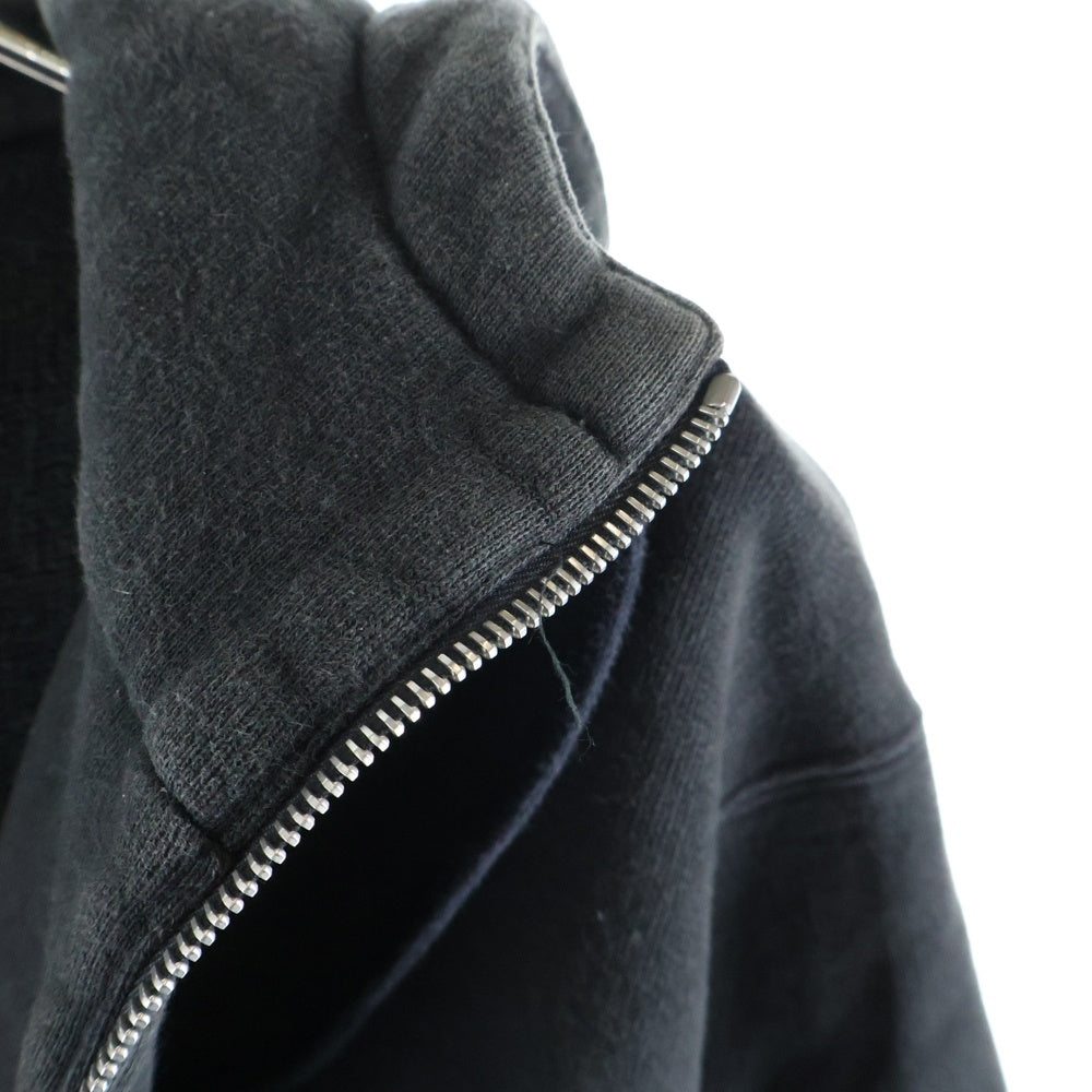 GUCCI(グッチ) 20AW GGロゴ アームライン ハーフジップ プルオーバー スウェットパーカー フーディ ブラック 627079 XJCOH