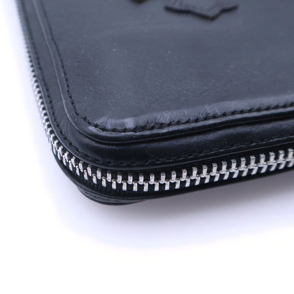 CHROME HEARTS(クロムハーツ) REC F ZIP 3セメタリー クロスパッチ ラウンドファスナーウォレット 長財布 ブラック BCA368