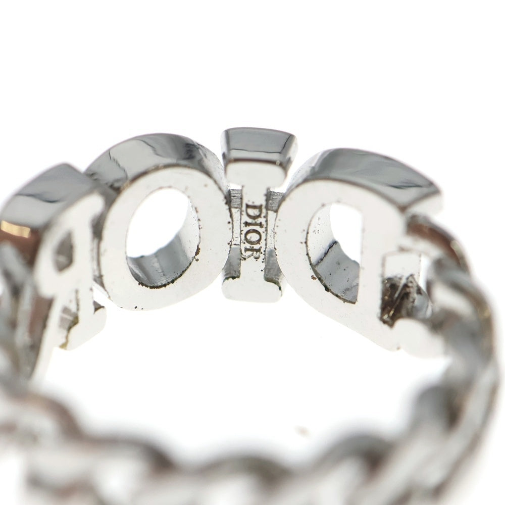 DIOR(ディオール) DIORロゴ リング ラインストーン 指輪 シルバー ♯M レディース