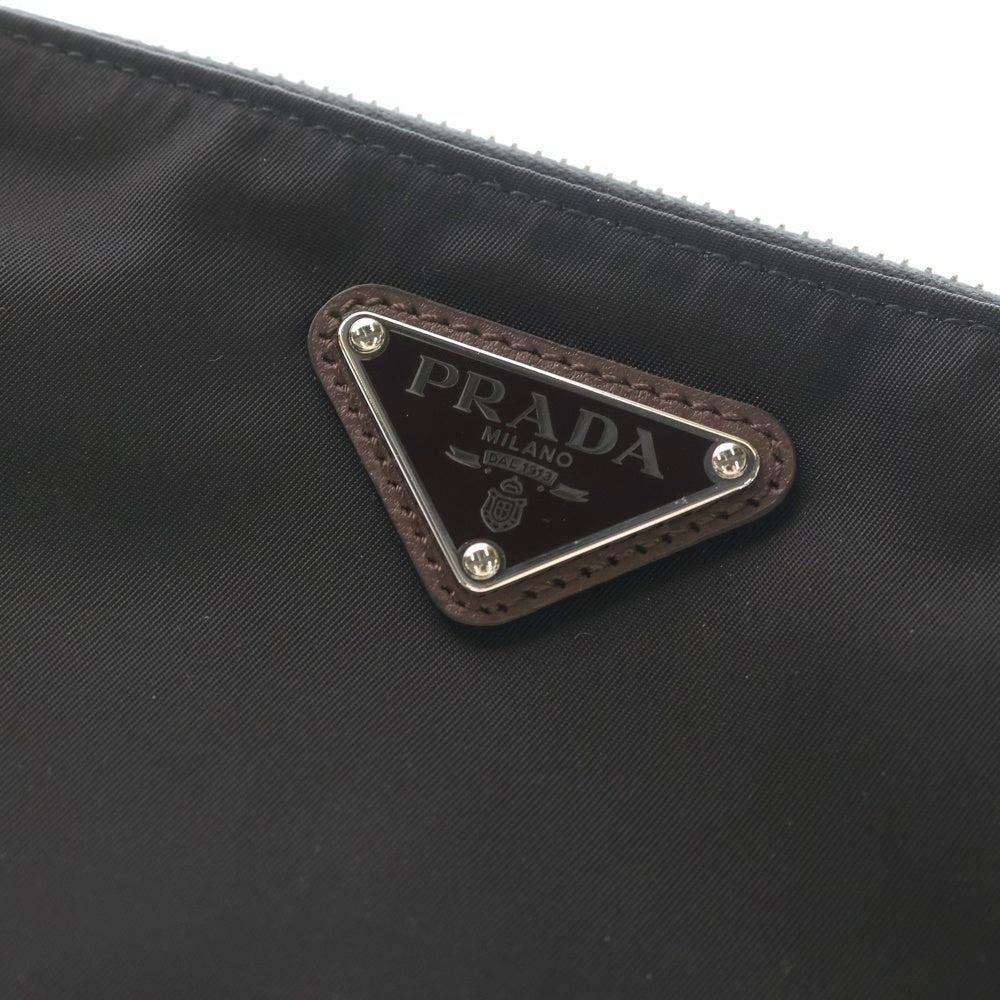 PRADA(プラダ) スピードロック Re-Nylon リナイロン トライアングルロゴプレート レザー切り替え ショルダーバッグ シルバー金具 ブラウン/ブラック 2ZT0732 レディース