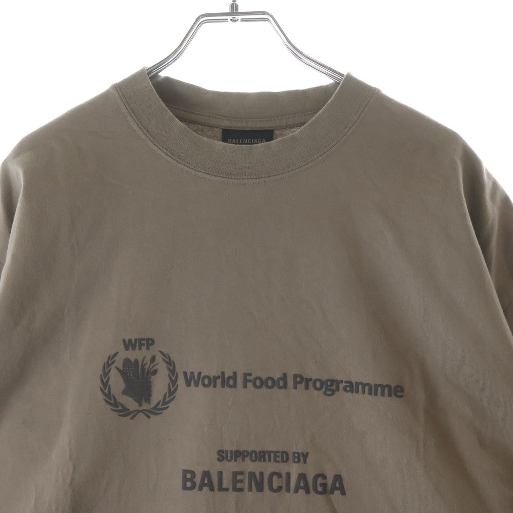 BALENCIAGA(バレンシアガ) × THE WORLD FOOD PROGRAMME コットン クルーネック 半袖Tシャツ カットソー ブラウン