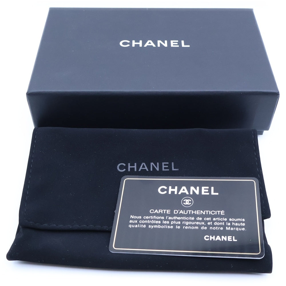 CHANEL(シャネル) ボーイシャネル コンパクトウォレット ミニ財布 コインケース ブラック キャビアスキン ゴールド金具 レディース