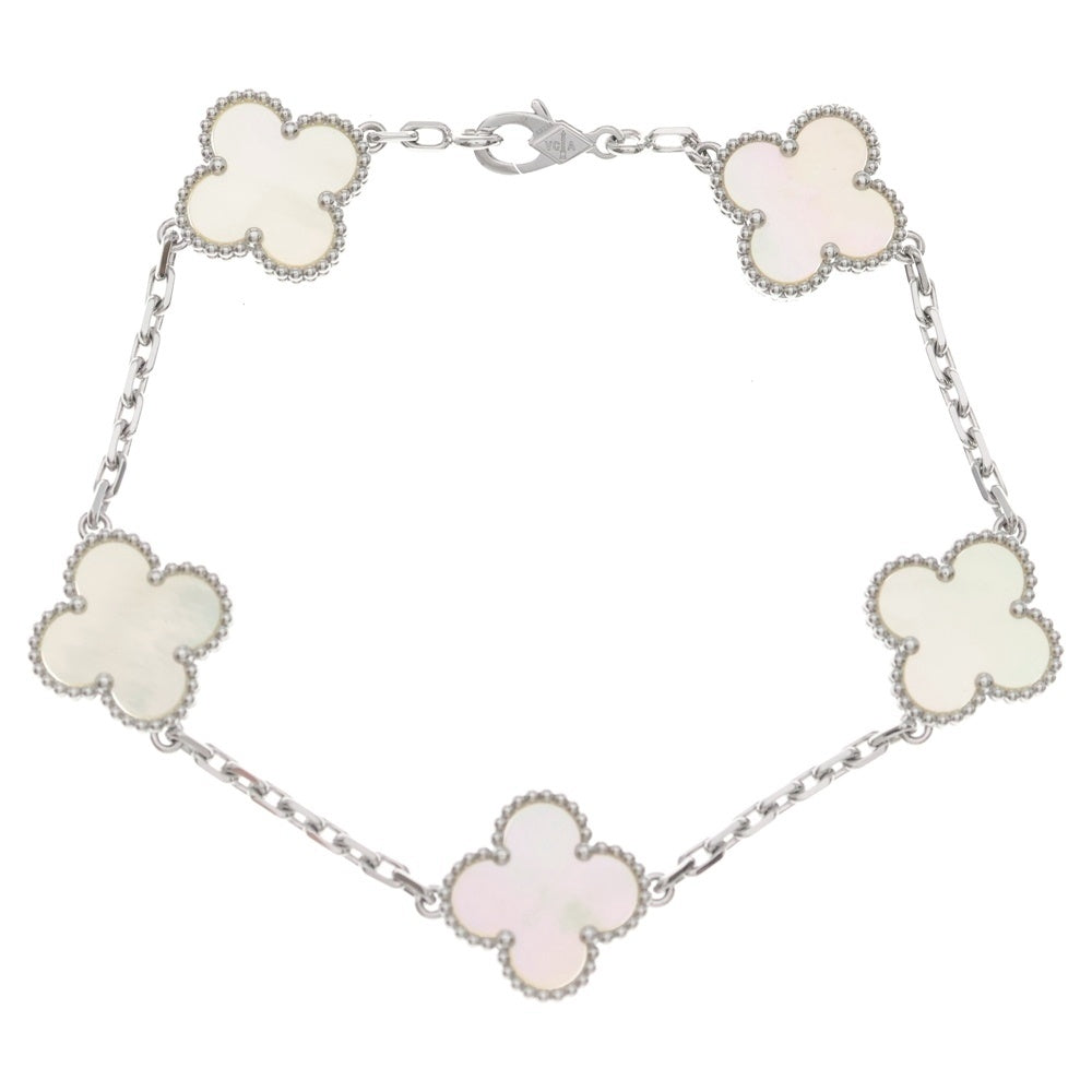 Van Cleef & Arpels(ヴァンクリーフアンドアーペル) ヴィンテージアルハンブラ 5モチーフ マザーオブパール ブレスレット VCARF48400 ジュエリー レディース