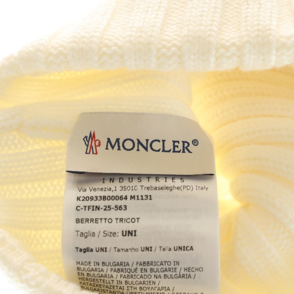 MONCLER(モンクレール) 25AW ニット ビーニー ウール フォックス 帽子 ホワイト K20933B00064 M1131 レディース