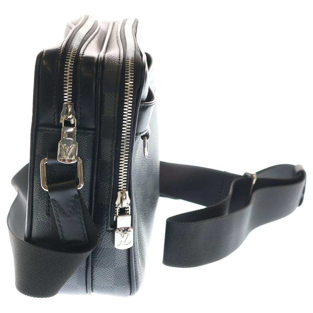 LOUIS VUITTON(ルイヴィトン) ダミエグラフィット トロカデロ メッセンジャーPM ショルダーバッグ ブラック レザー×PVC N40087 シルバー金具