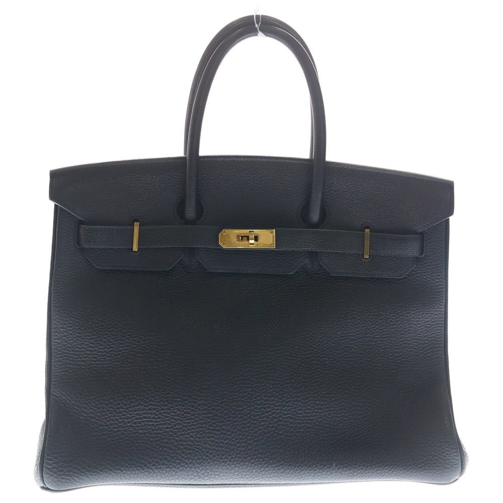 HERMES(エルメス) バーキン35 トゴ ハンドバッグ ゴールド金具 ブラック □G刻印 レディース