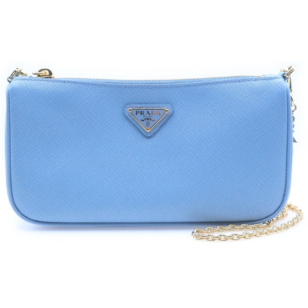 PRADA(プラダ) ASTRALE サフィアーノレザー ショルダーバッグ ブルー 