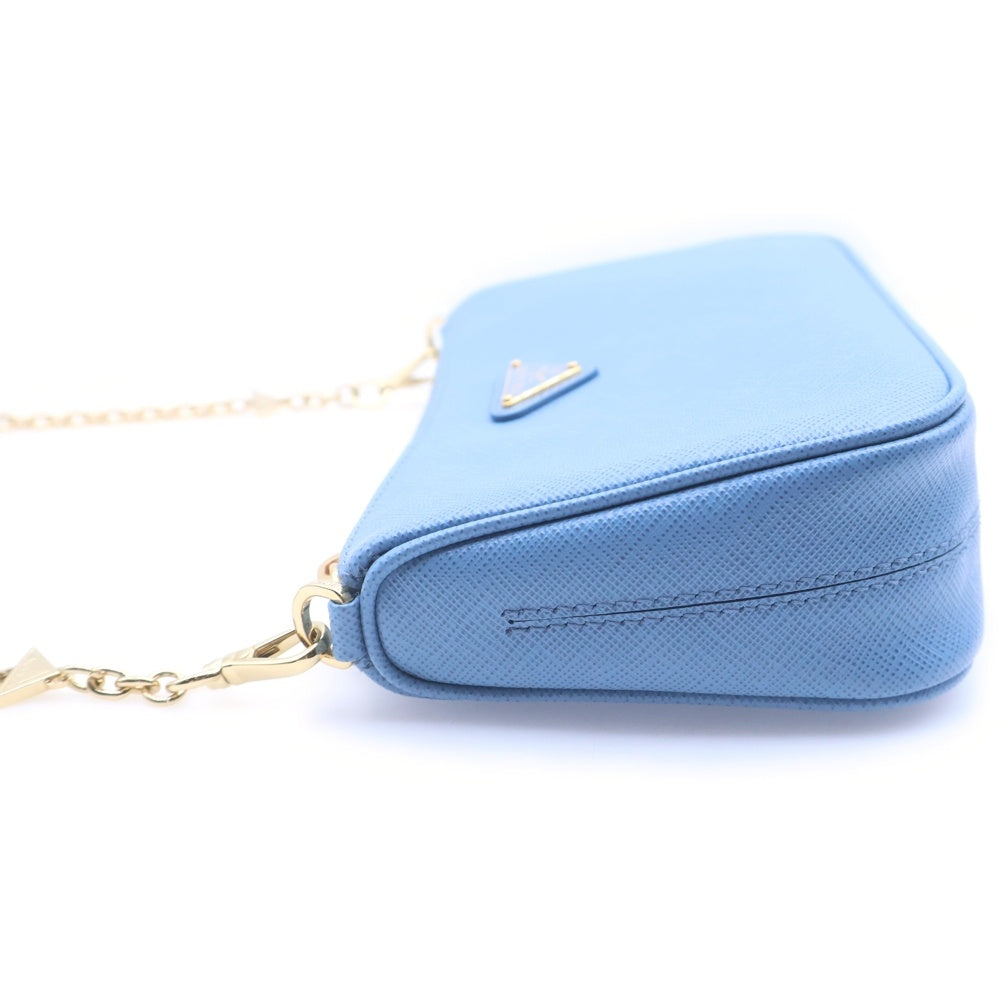 PRADA(プラダ) ASTRALE サフィアーノレザー ショルダーバッグ ブルー 1BC245 レディース