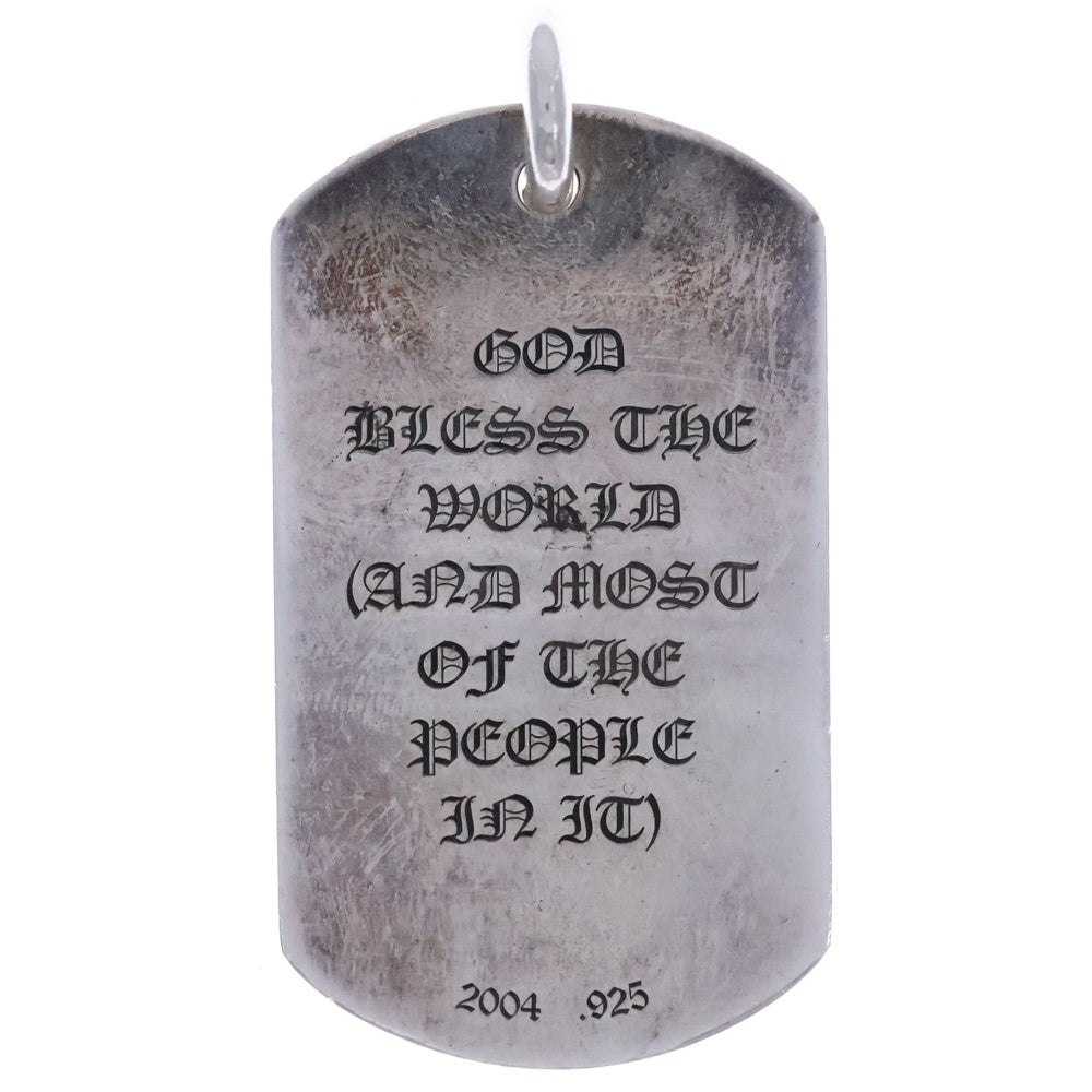 CHROME HEARTS(クロムハーツ) D TAG GOD BLESS ゴッド ブレス ザ ワールド ドッグタグ ネックレス セメタリークロス