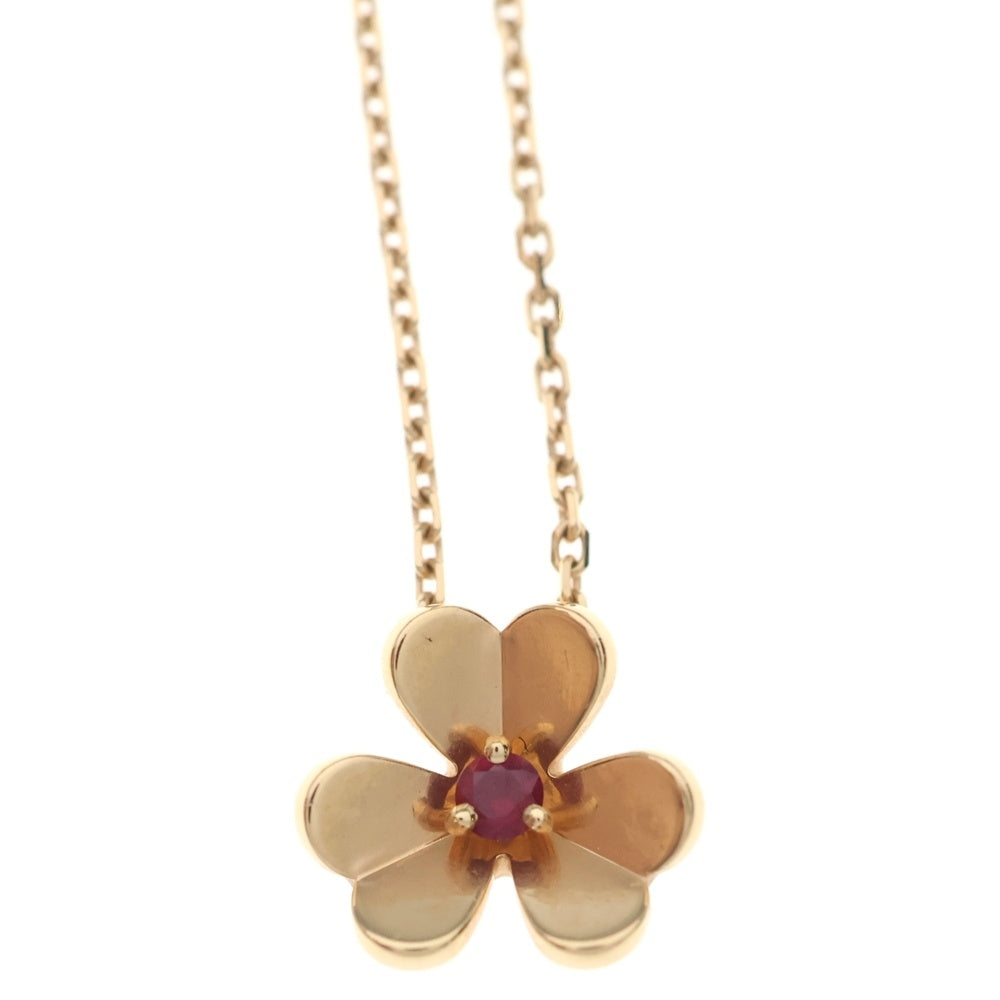 Van Cleef & Arpels(ヴァンクリーフアンドアーペル) フリヴォル ミニ 1Pルビー チェーンペンダントネックレス ピンクゴールド Au750PG VCARP7S800 レディース