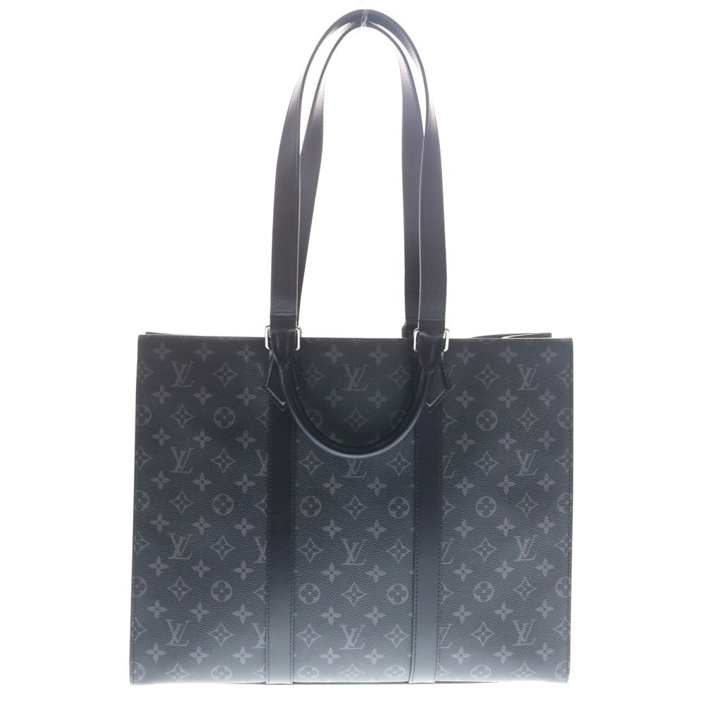 LOUIS VUITTON(ルイヴィトン) モノグラムエクリプス サックプラ 24H トートバッグ ハンドバッグ ブラック レザー×PVC M47059 ガンメタ金具