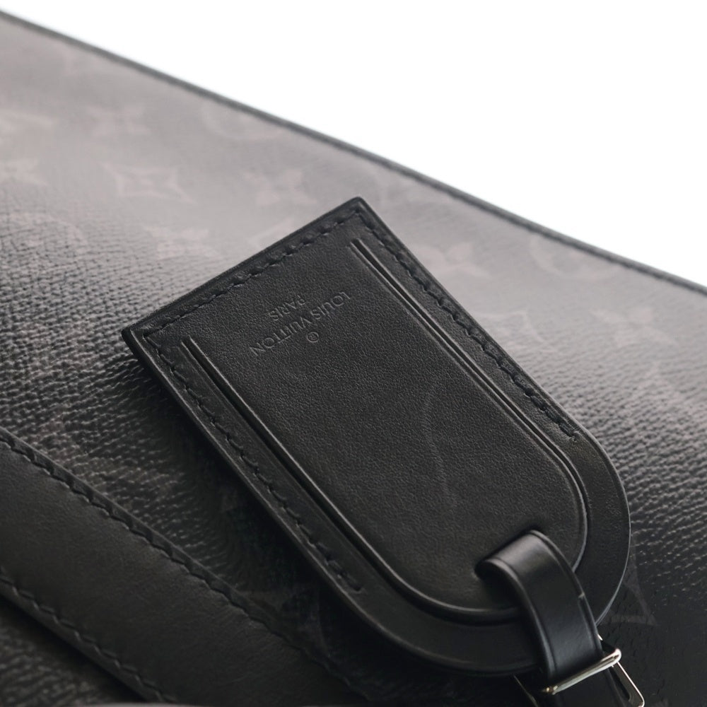 LOUIS VUITTON(ルイヴィトン) モノグラムエクリプス サックプラ 24H トートバッグ ハンドバッグ ブラック レザー×PVC M47059 ガンメタ金具