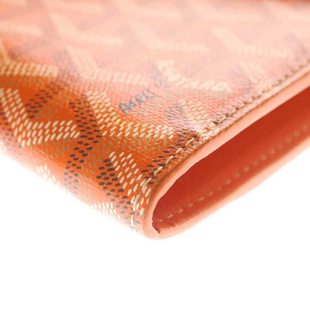 GOYARD(ゴヤール) シープル ポーチPM ショルダーバッグ レザー×PVC オレンジ シルバー金具 レディース