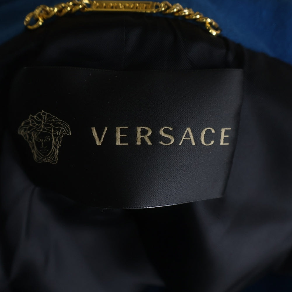 VERSACE(ヴェルサーチ) ロングコート ブルー ウール 42