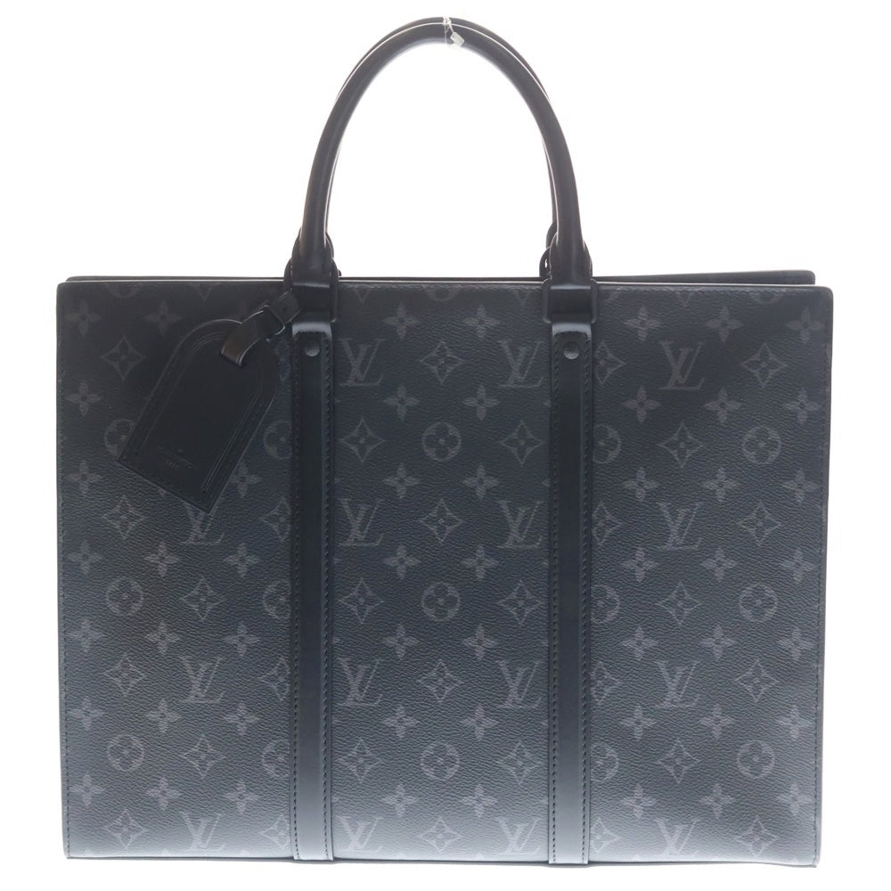 LOUIS VUITTON(ルイヴィトン) サックプラ ホリゾンタルジップ モノグラムエクリプス PVC レザー 2WAY ハンド ショルダー ビジネス トートバッグ ブラック M45265