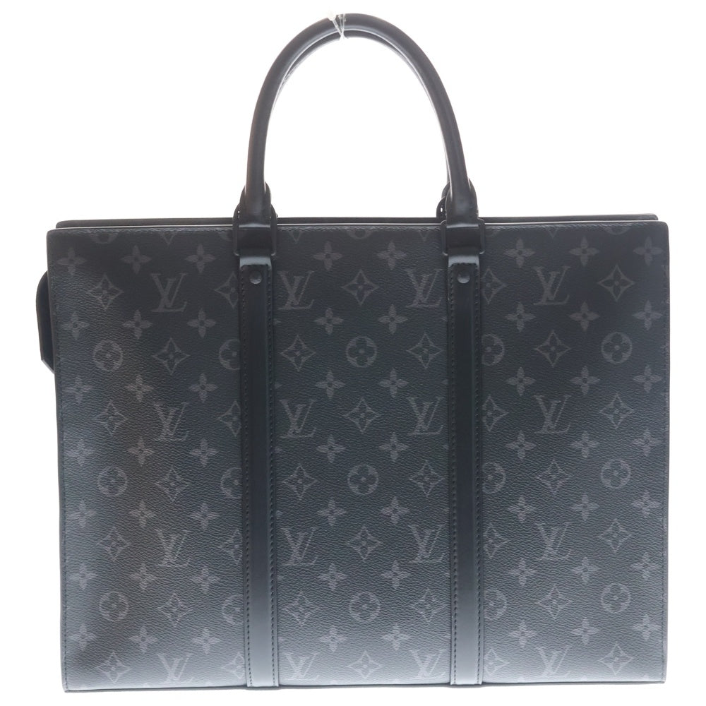LOUIS VUITTON(ルイヴィトン) サックプラ ホリゾンタルジップ モノグラムエクリプス PVC レザー 2WAY ハンド ショルダー ビジネス トートバッグ ブラック M45265