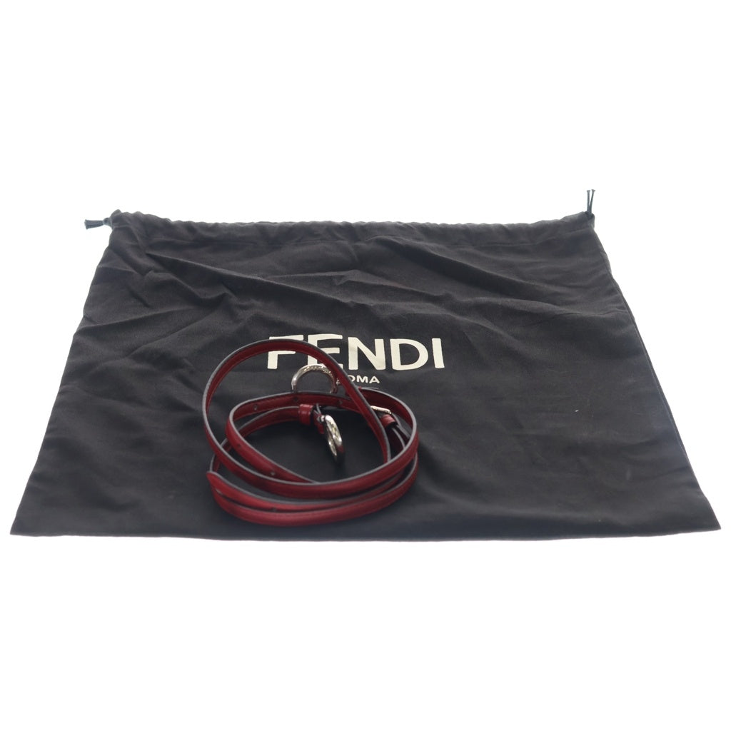 FENDI(フェンディ) ピーカブー ミニ モンスター 2WAYバッグ ハンドバッグ ショルダーバッグ ミニバッグ レッド レザー 8BN244 シルバー金具 レディース