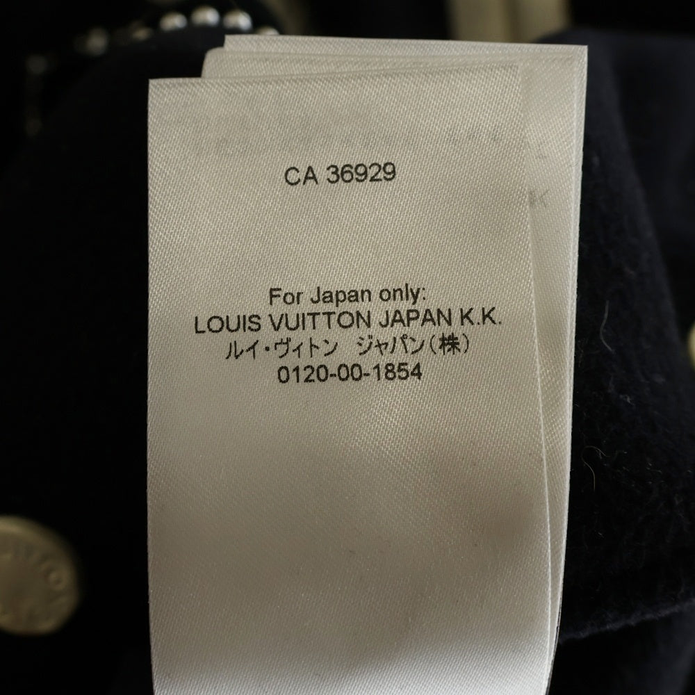 LOUIS VUITTON(ルイヴィトン) 24SS ファレル バーシティ アームレザー スタジャン ジャケット ウール ブラック#52 RM241 BQV HQL70E
