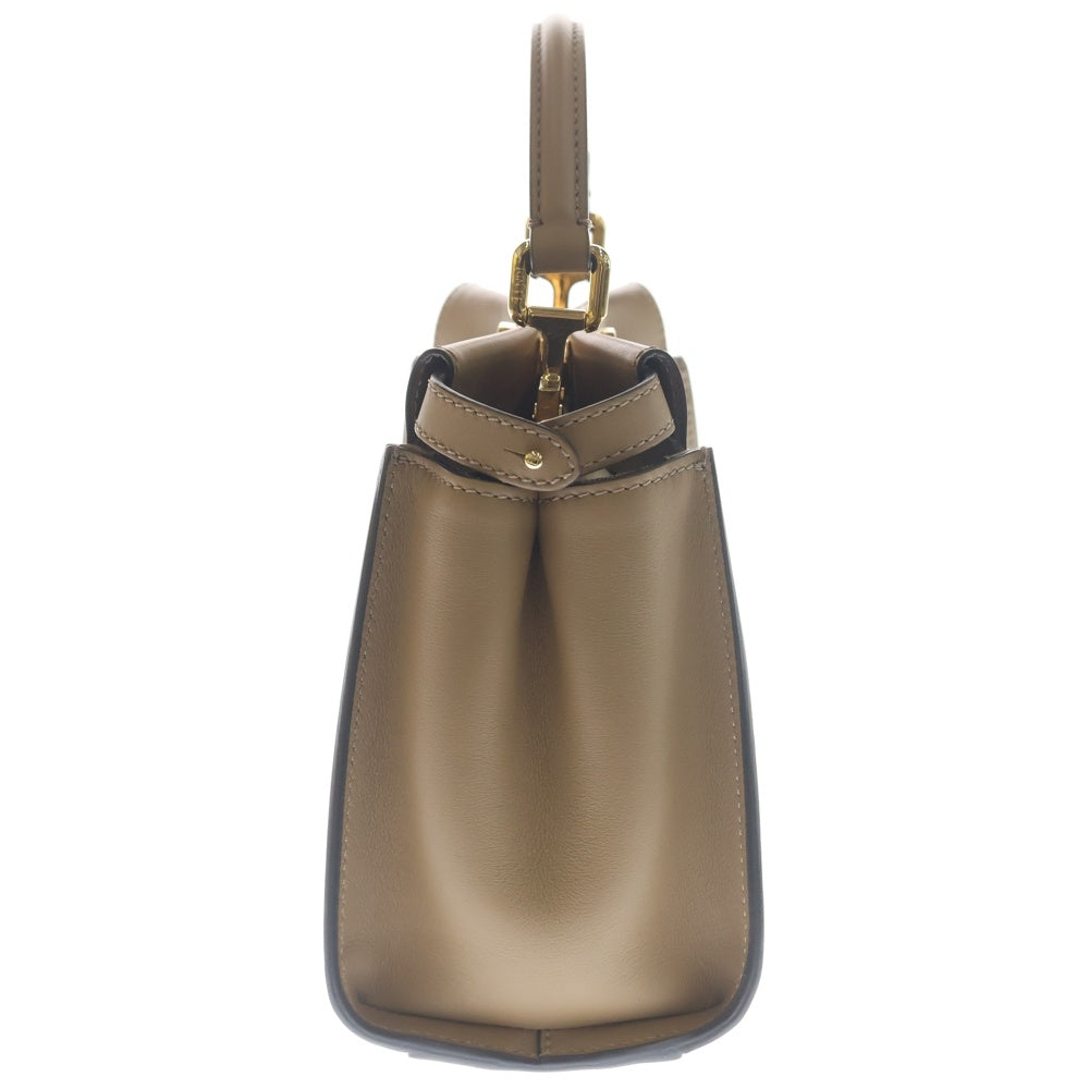 FENDI(フェンディ) ピーカブー ミニ 2WAYバッグ ハンドバッグ ショルダーバッグ ベージュ カーフレザー 8BN244 ゴールド金具 レディース