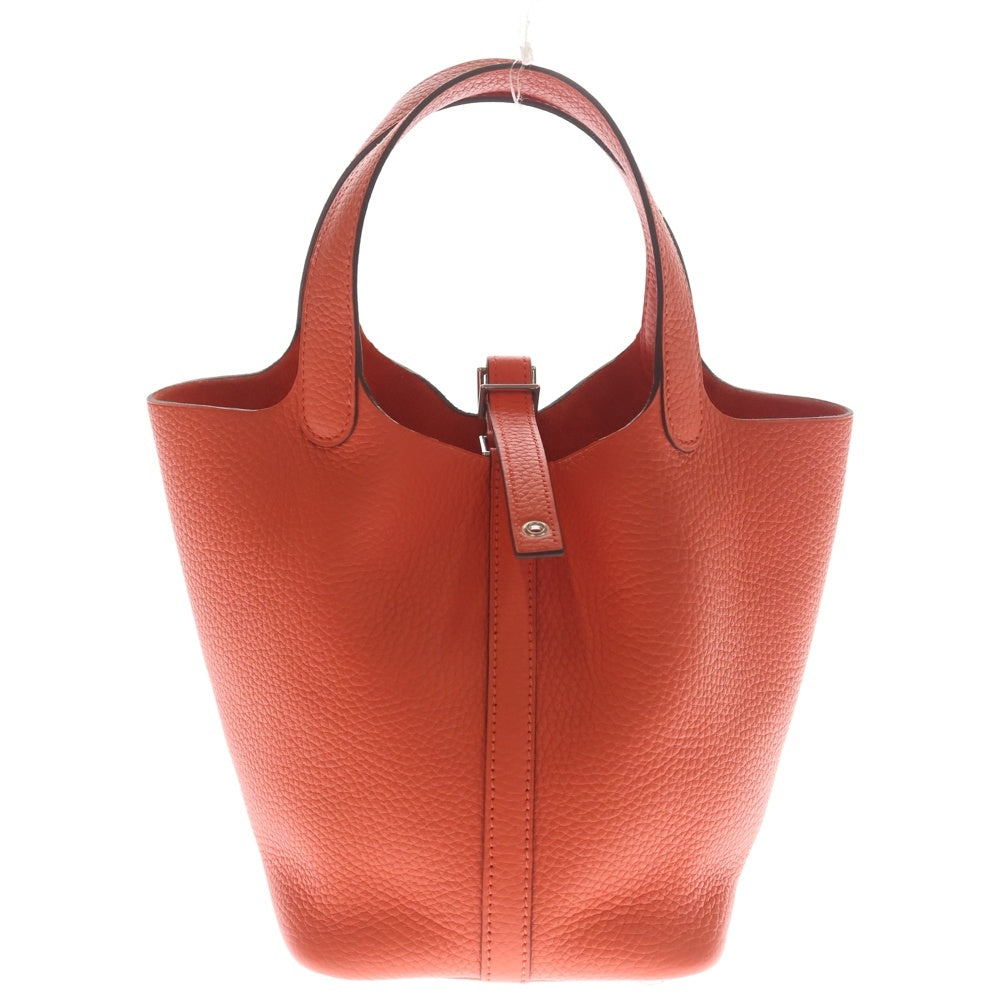 HERMES(エルメス) ピコタンロックPM トリヨンクレマンス ルージュピヴォワンヌ ハンドバッグ シルバー金具 レッド K刻印 レディース
